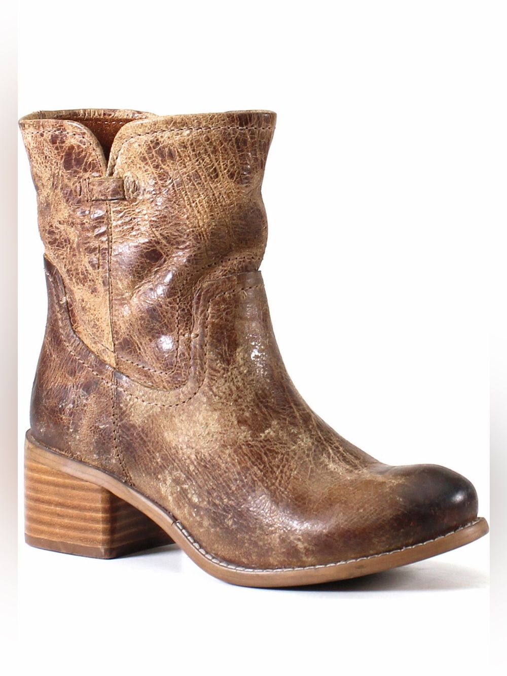 Diba True West Haven Distressed Leather Ankle Boots Brown Western Size 8.5